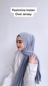 Jilbab instan Pashmina oval Kerudung pasmina jersey premium Hijab instan dewasa langsungan