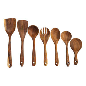 Nhà Bếp Dụng Cụ Bằng Gỗ Gỗ Thật Chén Ăn Gỗ Sen Thìa Gỗ Thìa Canh Xẻng Cơm Muỗng Nĩa