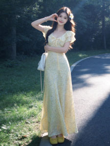 PEIZIXUAN | Tea Break Summer Flower Dress