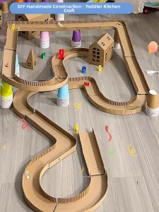 Creative Traffic Corrugated Paper Track Game Construction Educational Decoration