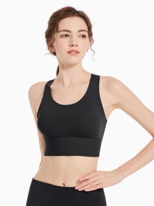 Womens Sports Bra Tank Top Yoga Vest Integrated Fixed Cup Shock Absorption High Intensity Support Quick Dry Breathable Back Beauty