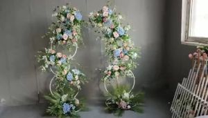TP Wedding Flower Stand Iron Arch Plants Stand Metal Garden Frame Flowers Arches Frame Vegetables Climbing Pergola Outdoor Party Birthday Party Decoration Shelf