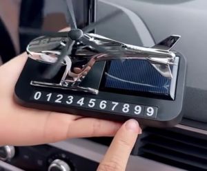 Bảng số điện thoại kèm nước hoa năng lượng mặt trời hình máy bay trực thăng gắn taplo ô tô tặng kèm tinh dầu