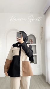 KARIMA SHIRT - FLOTTILICIOUS / kemeja wanita / kemeja korean style / atasan wanita / baju hijab / baju panjang / bahan linen
