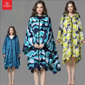 LORDWEY  Fashion Breathable Men And Women Long Rain Coat Poncho Ladies Waterproof Lengthen Raincoat Adults Jacket  Rainwear