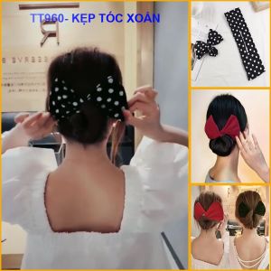 Thanh búi tóc thắt hình nơ tạo kiểu tóc xoắn tóc búi hot trend Hàn Quốc