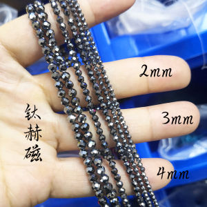 2MM 3MM 4mm Titanium Heh Magnetic Cut Surface Faceted Loose Beads Crystal Semi-Finished Products DIY Loose Beads Silver Shiny