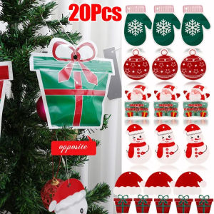 20Pcs Christmas Plastic Candy Storage Bags Xmas Gift Bags Wedding Party Holiday Organizer Cake Cookie Packaging Bags