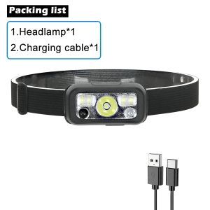 XIWANGFire | 1-3PCS Mini Rechargeable Powerful Sensor Headlamp USB Head Flashlight Torch Headlights LED Head Light Camping Search Light