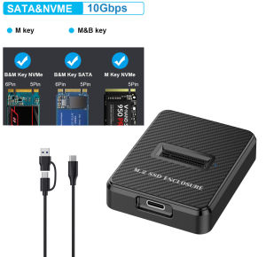 M.2 NVME SATA SSD Docking Station Base External SSD Hard Disk Enclosure 10G Online Reading Writing Speed SSD Case for M.2 Drive