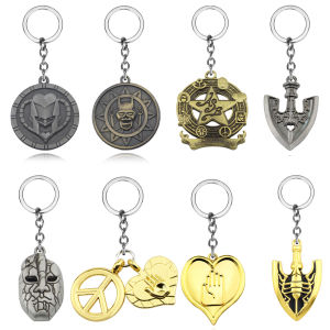 Anime JOJOS BIZARRE ADVENTURE Kujo Jotaro Arrow Metal Golden Choker Charm Keyring