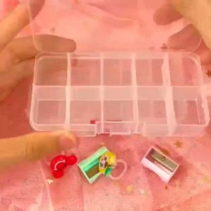 Hộp Nhựa Chia Ngăn Đựng Trang Sức Phụ Kiện 10 Ngăn Đa Năng Hộp nhựa 10 ngăn lưu trữ Bông tai các vật nhỏ ô thắp lắp Tiện Dụng
