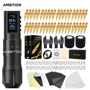 Bộ Máy Xăm Không Dây Ambition C2 Pin 1600mAh 7 Mức Điều Chỉnh Hành Trình Động Cơ Không Lõi Dùng Cho Vi Phẫu Và Xăm Hình