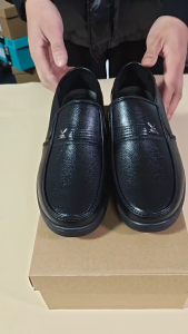 Mens Casual Business Shoes Black Soft Leather Shoes For Men Pointed Toe Dress Shoes Mens Pull On Office Formal Shoes