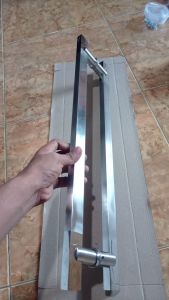 handle pintu kaca baut tembus dof glosy kotak cocok untuk pintu rumah dan perkantoran