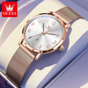 OLEVS Watch For Women Waterproof 2025 Original Brand Korean Casual Luxurious Calendar Luminous Stainless Steel Strap Ladies Watch