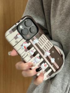 Suitable for Iphone16promax Phone Case 15 New Arrival Apple 14pro Feilin 2-in-1 13 Niche Style 12 Creative 14plus Playing Piano Hello Kitty 11 Fancy Cute Protective Cover