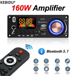 KEBIDU | 160W Amplifier Bluetooth 5.1 MP3 Decoder Board 2*80W Audio Player 12V DIY MP3 Player Car FM Radio Module TF USB Mic Record Call