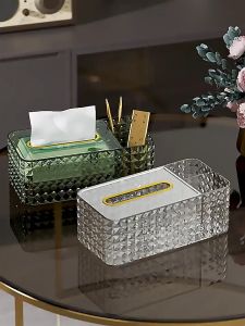 Europe Style Crystal Tissue Box & Paper Towel Holder: Lightweight Acrylic Material