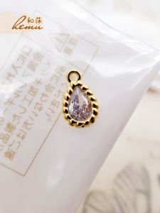 ต่างหูรูปต้นคริสต์มาสประดับเพชร CZ ทองแดงชุบทอง ห้อยรูปต้นคริสต์มาส 4 ใบ ประดับเครื่องประดับ DIY วัสดุอื่นๆ