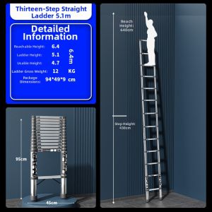 MOLORE | Extendable Folding Stainless Steel Ladder