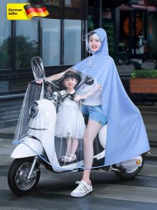 MONLEYTA | Long Transparent Raincoat For Electric Vehicle Full Body Waterproof Rain Gear For Parent-Child Motorcycle Special Use PVC Material