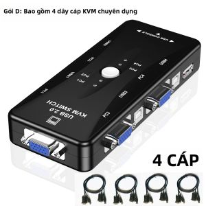 xiede | Bộ Chuyển Đổi KVM USB 2.0 1920*1440 VGA SVGA 2 Cổng/4 Cổng Với Hai Cáp Hộp Chia Màn Hình Bàn Phím Chuột Cho PC Và TV
