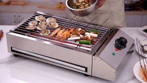 Electric Barbecue Grill Machine: 2800W Electric Bbq Grills Smokeless Stainless Steel Countertop Barbecue Grill Smokeless Oven Grill 220V Electric Griddle Flat Top Indoor Outdoor Grill
