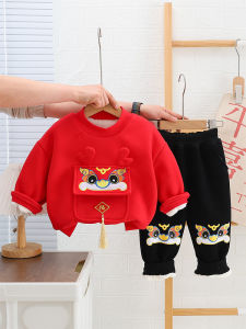 ชุดเด็กผ้าฝ้ายผสมฤดูหนาว ชุดปีใหม่ ชุดลำลองสำหรับเด็กชาย ชุดเฉลิมฉลอง ชุดผ้าไหม ชุดเด็กผู้ชาย ชุดเฉลิมฉลองวันตรุษจีน