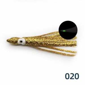 8cm Night Glow Squid Lures 5Pcs/Bag Soft Plastic Tentacle Bait Realistic Swimming Action for River Lake Sea Fishing