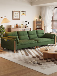 Retro Style Straight Sofa for Small Living Rooms