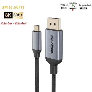 Cáp USB C Sang DisplayPort 16K 2.1 Hỗ Trợ 8K 60Hz 4K 144Hz 80Gbps Một Chiều Chuẩn DSC Type-C Sang DP2.1 Dành Cho MacBook Pro/Air Laptop Điện Thoại