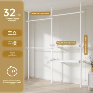 ZHUOLESHI | Easy-to-Install Bedroom Standing Metal Clothes Rack