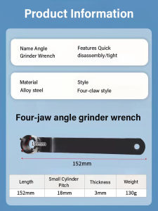 Four-Claw Hand Adjustment Wrench Portable Four-Claw Durable Carbon Steel Angle Grinder Wrench