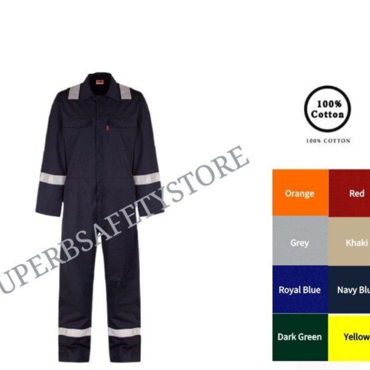 COVERALL Safety Workwear with velcro zip and reflector MALAYSIA