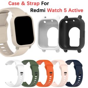 Compatible for Redmi Watch 5 Active Case&Strap Cover Anti-Scratch Protective Cover with Sweatproof Sports Smartwatch Accessory