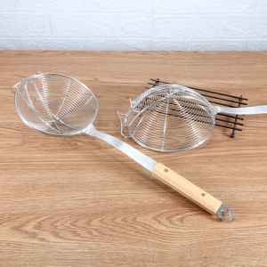 Stainless Steel Soup Strainer with Hook for Hot Pot Cooking Long Handle Fried Line Specialized for Eating Hot Pot