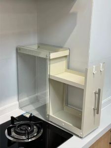 Kitchen Storage Rack Oil Salt Vinegar Soy Sauce Organizer Drawer Style Smoke Proof Spice Bottle Counter Top Carbon Steel Shelf