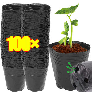 100Pcs Plastic Seedling Pot Nursery Cup Thickened Black Seedling Bag High Quality Garden Vegetable Plant Nutrition Cup
