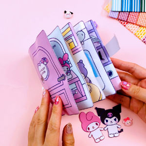 DIY Quiet Book Sanrio Melody Kuromi Quiet Book Homemade Book Laminated Dolls With Velcro Tape