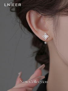 Lnieer | 999 Silver Hollow Flower Ear-friendly Stud Earrings