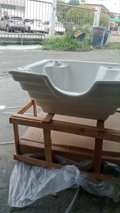 🔥ส่งฟรีทั่วไทย🔥อ่างสระเซรามิกแบบเหลี่ยมสีขาว สำหรับวางเตียงสระผม ทุกประเภท