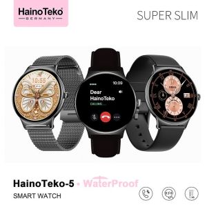 2025 SMARTWATCH GERMANY HAINOTEKO-5 SLIM AMOLED TAHAN AIR CALL BLUETOOTH PANTAU KESEHATAN & OLAHRAGA STRAPS 3PCS