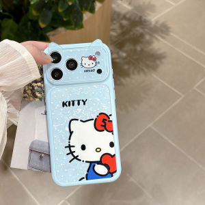 Sanrio | Korea INS Polka Dot Hello Kitty Shockproof Phone Case For iphone 15 16 17 Pro Max Cartoon Sanrio TPU Protective Hard Back Cover
