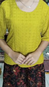 PIPO ATASAN BLUS KATUN BOLONG/ATASAN KATUN BANGKOK MOTIF BUNGA WANITA  TANGAN LURUS Atasan Katun V-Neck 3/4 Lengan Blouse Wrap Style Untuk Bisnis - Lazada