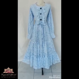 Gamis Alinea | Baju Brokat Anak Perempuan & Dewasa | Seragam Lebaran Toyobo Premium Terbaru Bajunik