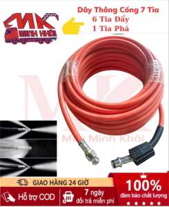 Dây Thông Cống Cao Cấp 5 Lớp Bằng Áp Lực Nước - Dùng Cho Máy Rửa Xe Phổ Thông Ren Vặn 22/15
