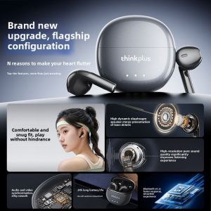 Lenovo | New Semi In-Ear True Wireless Noise-Cancelling Bluetooth Headphones