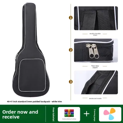 Thickened Cotton Guitar Bag 36-41 Inch Wood Guitar Backpack Double Shoulder Anti-collision Waterproof Music Instrument Case