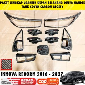 Paket Lengkap All New Innova Reborn 2016 2024 2025 2026 2027Garnish Depan Belakang Outer Handle Tank Cover Carbon Glossy